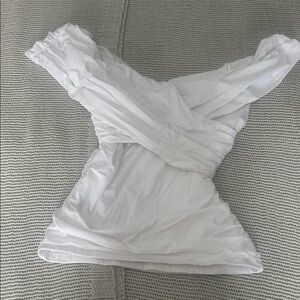Abercrombie & Fitch White Off The Shoulder Top